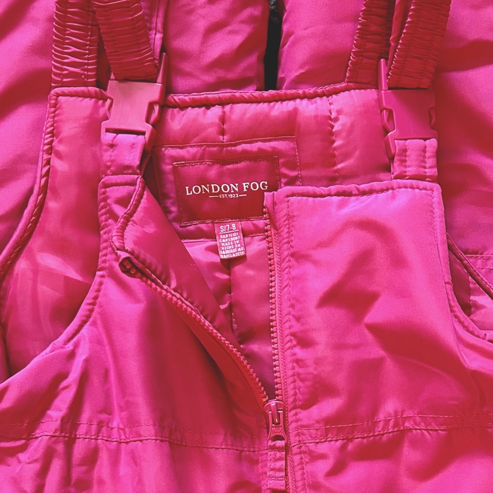 London Fog Girls' Classic Snow Bib Ski Snowsuit in perfect condition.
